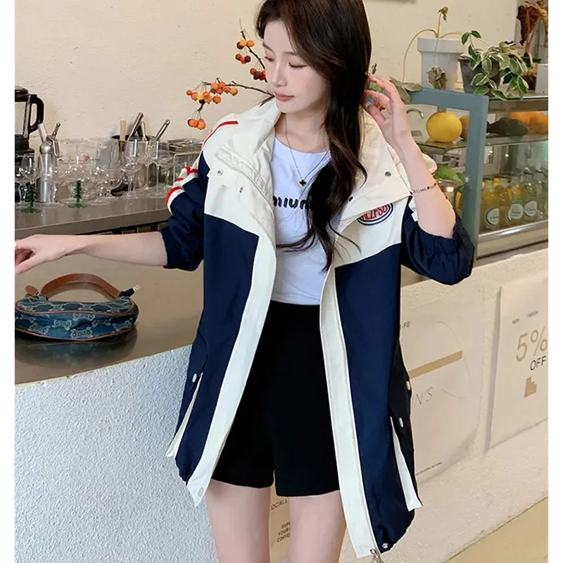 2024 Ladies Long Sleeves Work Clothes Jacket Spring  Autumn Women Splicing Together Coat Korean Female Loose Fitting Outerwear