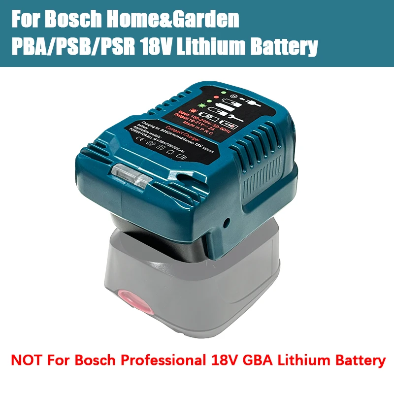 12V/24V 100-240V Portable Li-ion Battery Mini Compact Car Charger for Bosch Home&Garden for ALL 18V PBA/PSB/PSR Lithium Battery