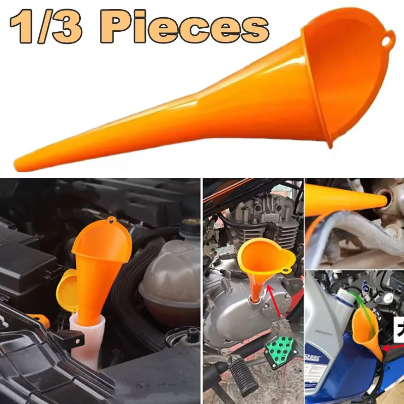 

Автомобильная воронка для бензина и масла, длинный стержень, инструменты для заправки автомобиля, мотоцикла, защита от брызг, пластиковая воронка для масла без помощи рук, автоаксессуары