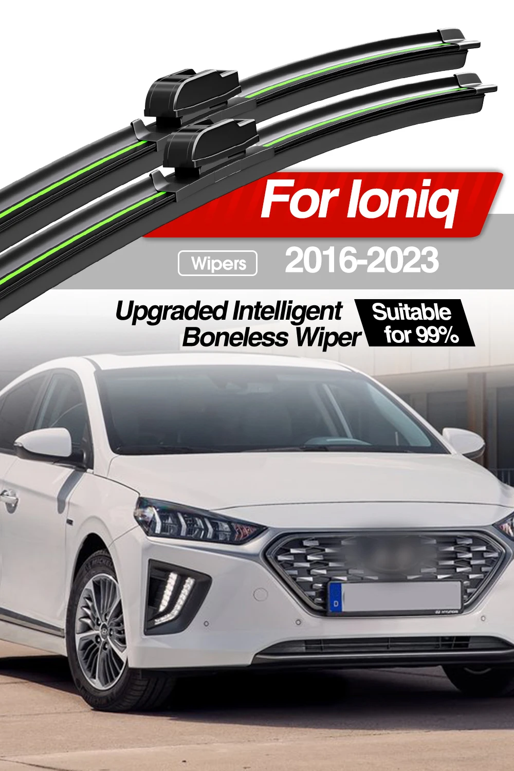Für Hyundai Ioniq 2016-2023 Frontscheibe Wischer Klingen 2 stücke Windschutzscheibe Fenster Zubehör 2017 2018 2019 2020 2021 2022 – Detail 1