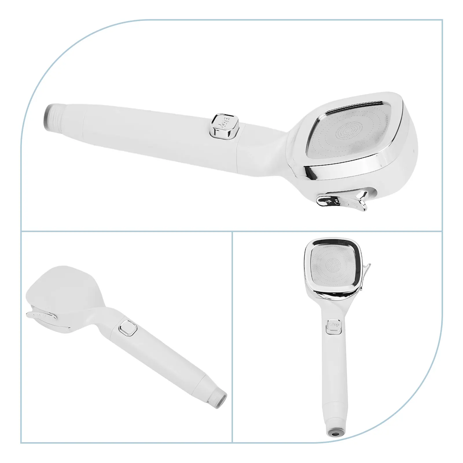 

Showerhead Shower Head With On/Off Button 4 Modes Built-in Filter High Pressure Shower Head Electroplating 1 Pcs