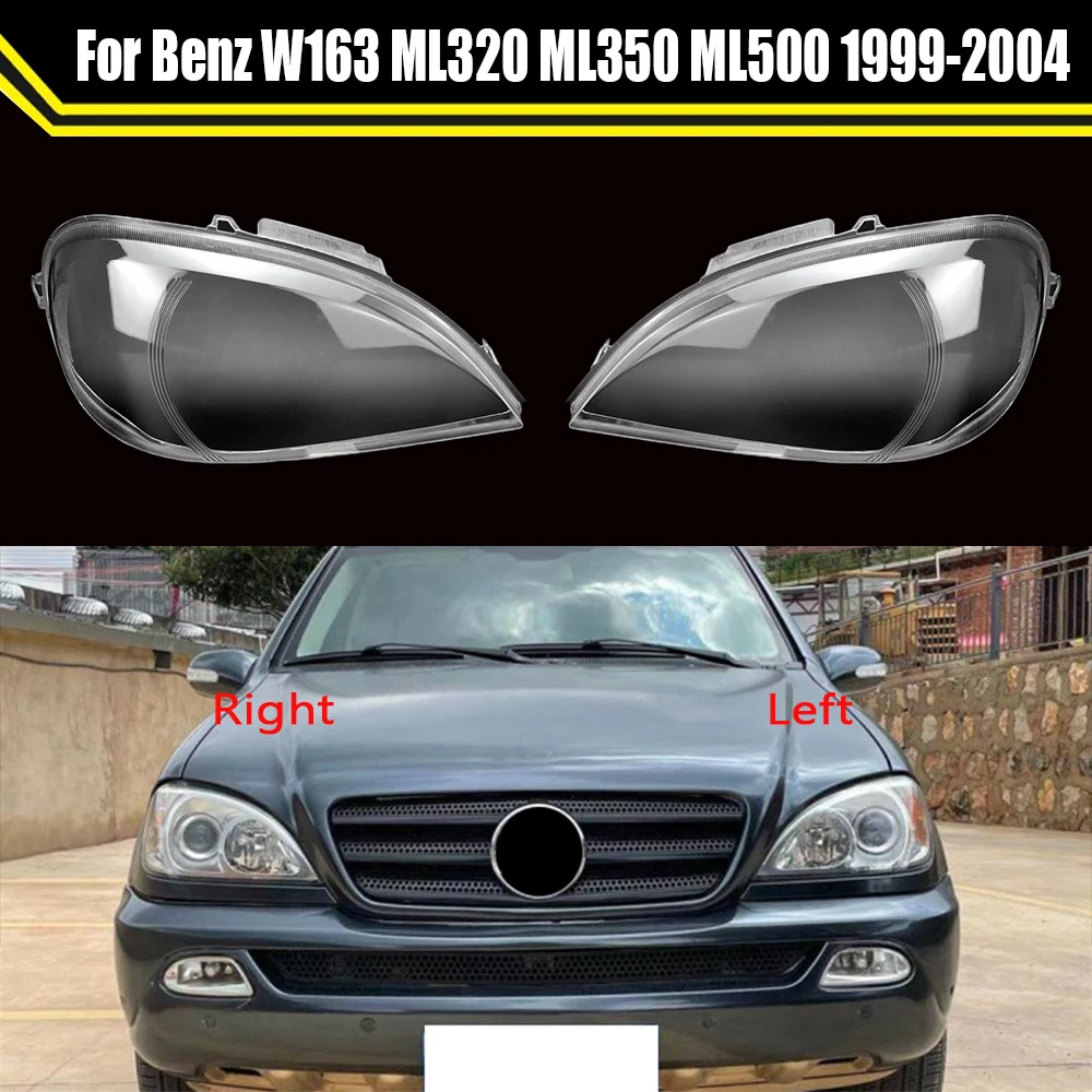 

Car Head Lampshade Headlamp Transparent Headlight Shell Caps Glass Lens Cover For Mercedes-Benz W163 ML320 ML350 ML500 1999~2004
