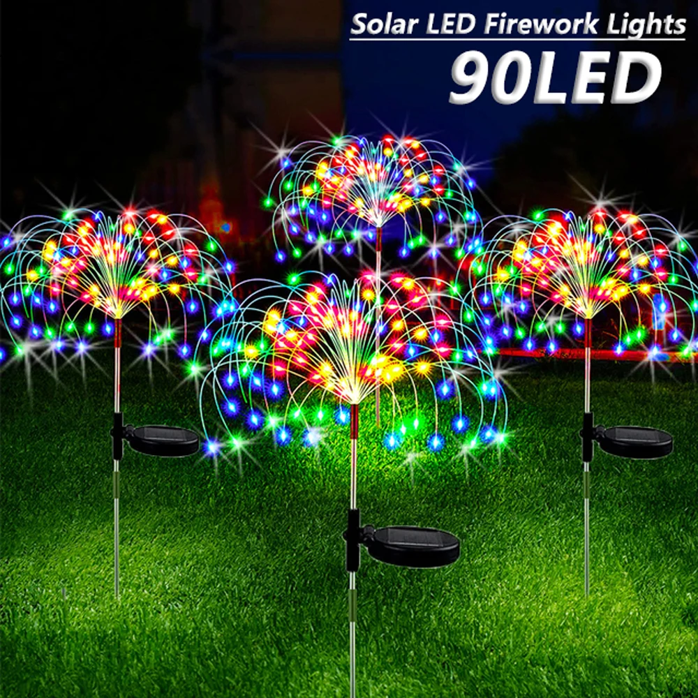 

Solar Firework Lights DIY Outdoor LED Garden Lights Waterproof for Walkway Patio Lawn Backyard Party Garden Decor Lighting