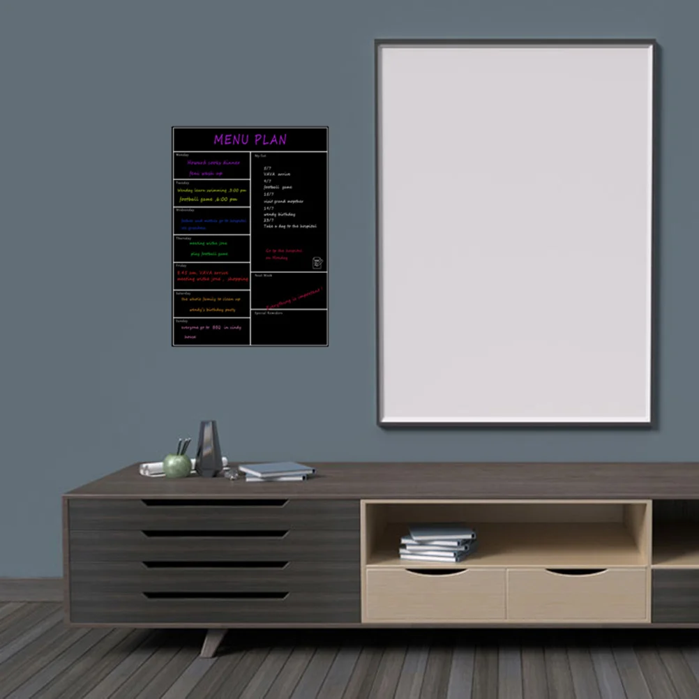 Weekly Planner Magnetic Board Thick Reusable Calendar Sheet For Fridge Metal Surfaces A3 Black Weekly Calendar Pad