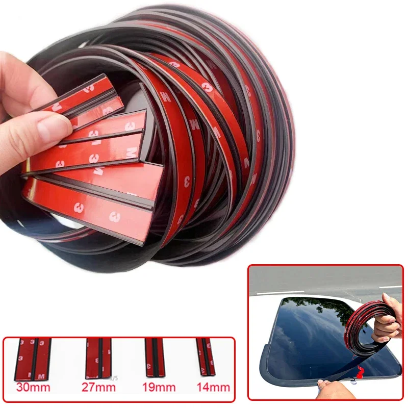 14/19/27/30/35mm*2Meter Rubber Car Sealing Strip Auto Roof Windshield Sealant Protector Window Seal Strips Sound Insulation Tape