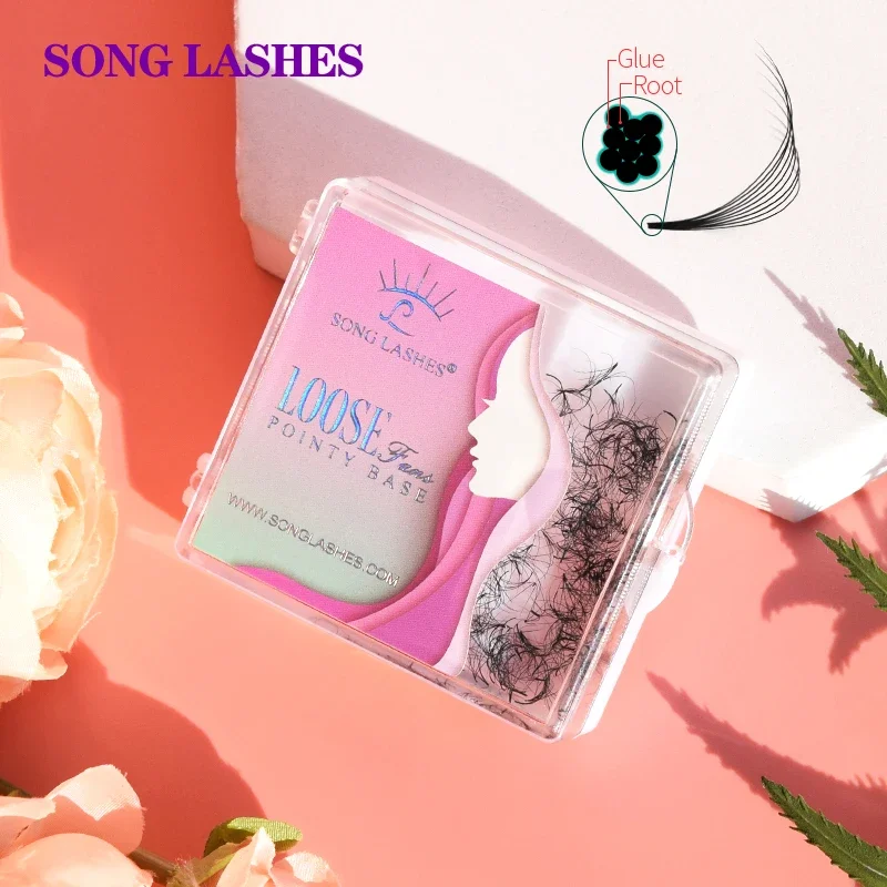 SONG LASHE 480-600 Premade Pointy Base Loose Fans Thin Stem Volume Fans Profesjonalne przedłużanie rzęs Niestandardowa marka prywatna