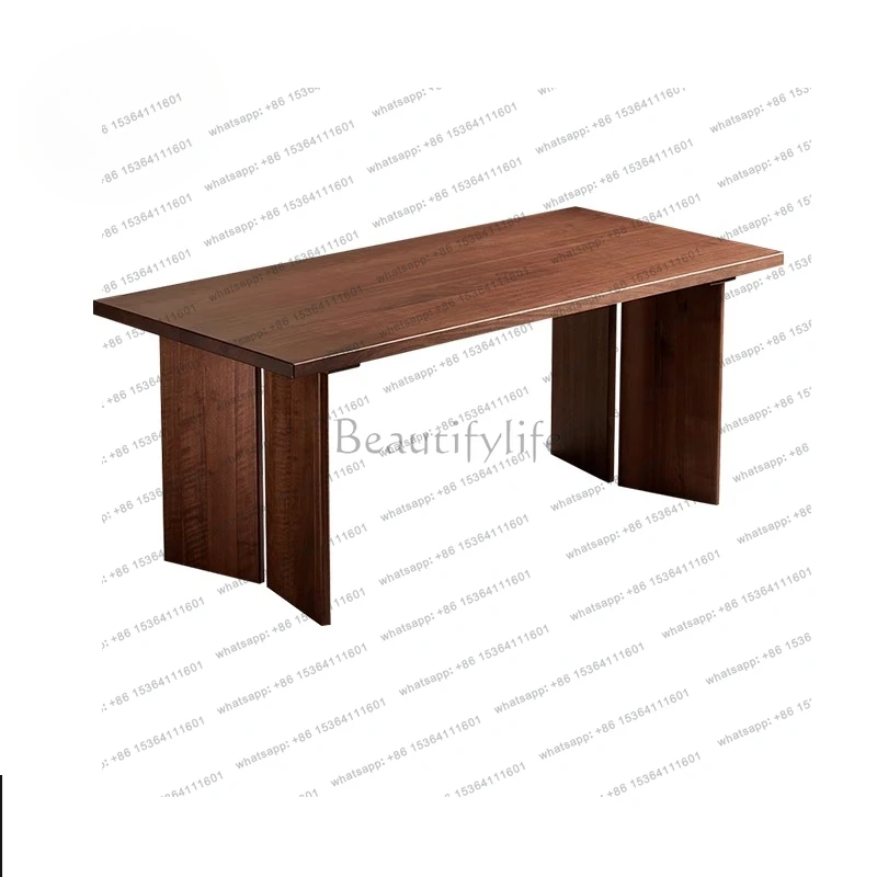 

North American black walnut dining table Nordic simple all-solid wood large board table household