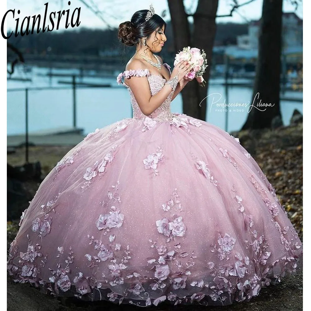 Mexican Vestido De 15 Anos Pink  Charro Quinceanera Dresses with Cloak Lace Applqiued Corset Sweet 16 Dress Abiti Da Cerimonia