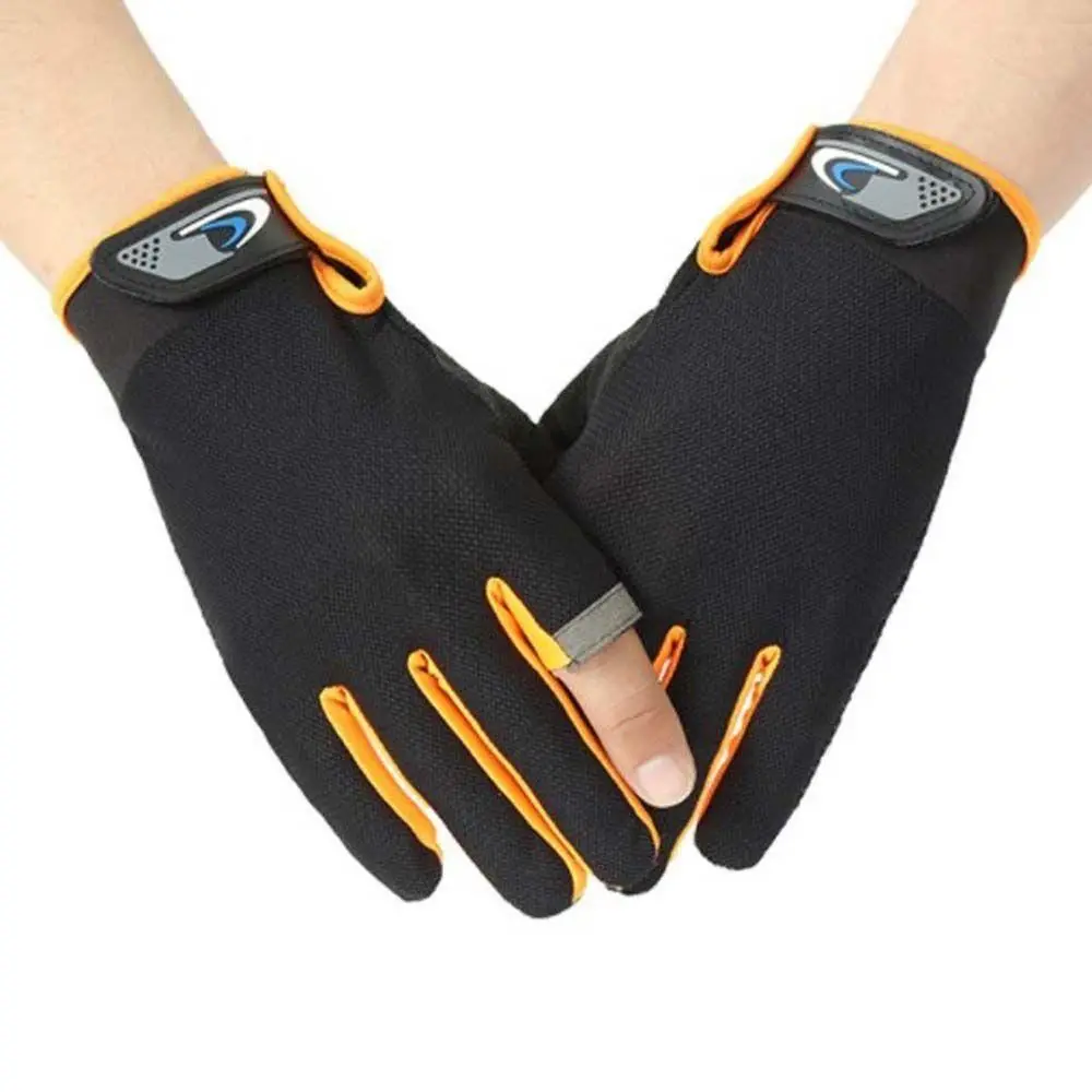 Fashion Anti-slip Fishing Gloves Moisture-wicking Bicycle Riding Gloves Two-finger Sports Gloves Protect Hand Sun Protection