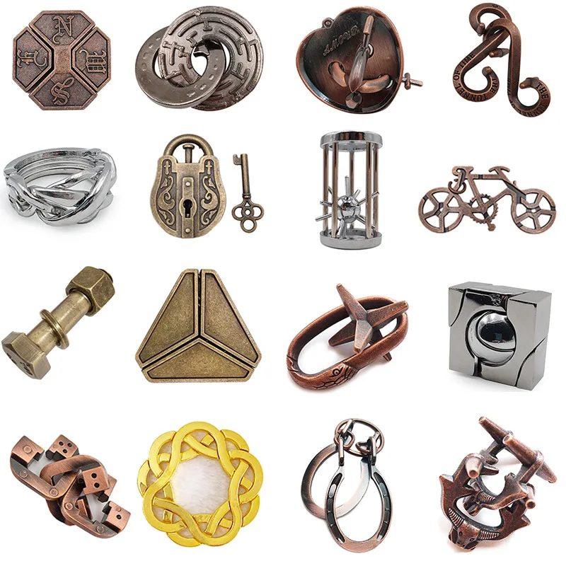 Lock Puzzles Classic IQ Metal Brain Teaser Magic Baffling Puzzles Game Toys For Children Adults Funny Gifts Metal Puzzle