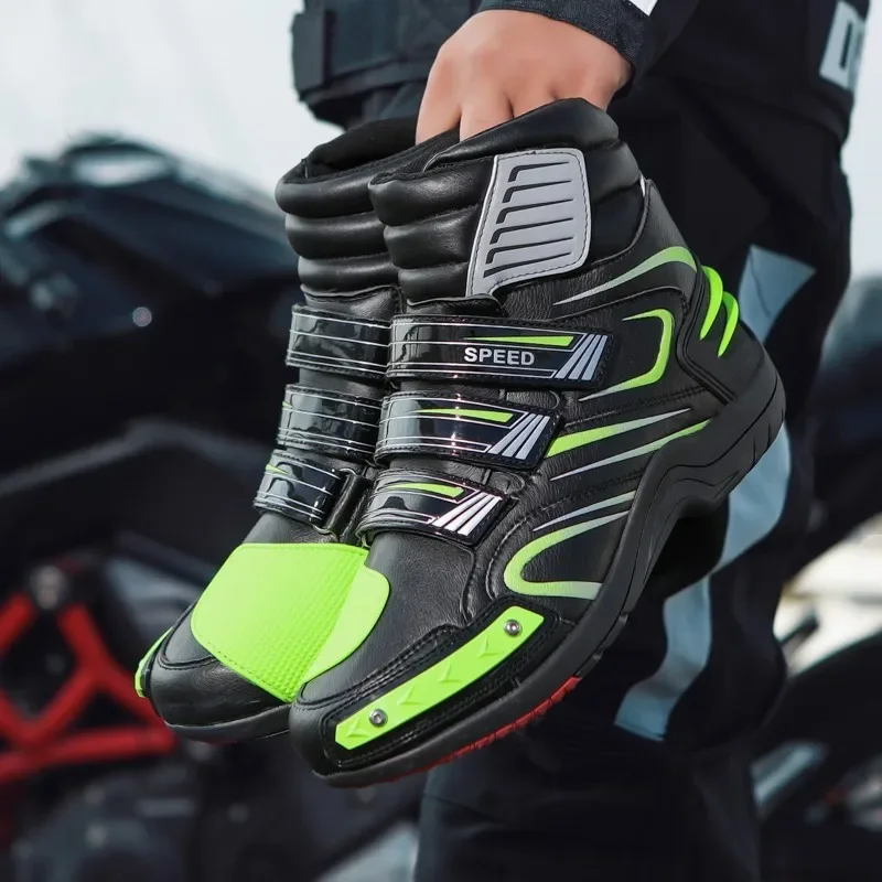Botas de Moto transpirables de verano para hombre, zapatos antideslizantes para motocicleta, botas deportivas impermeables para Motocross, zapatillas de deporte para montar en aventura