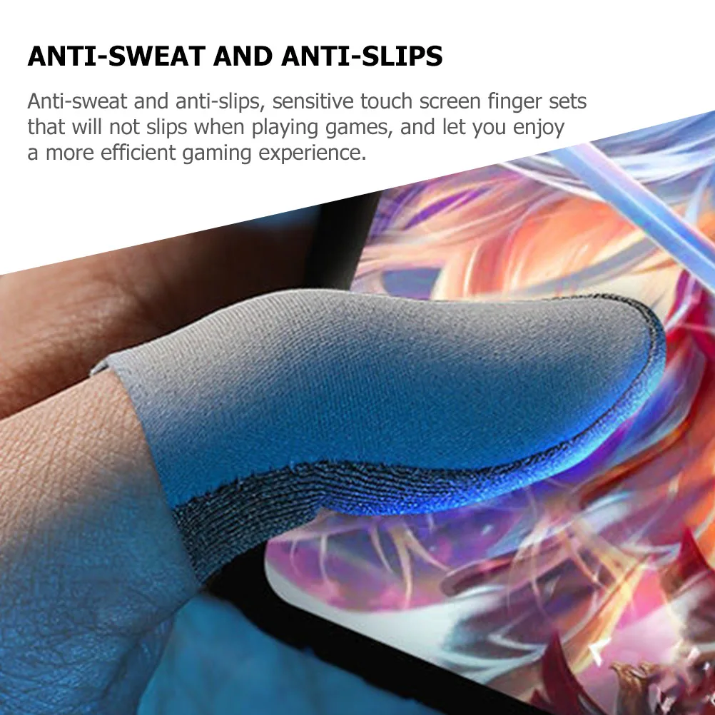 

Anti-Slip Finger Sleeves For Gaming 2 Pairs Touch Screen Thumb Sleeve Sweat-Resistant Game Finger Cover Mobile Gaming
