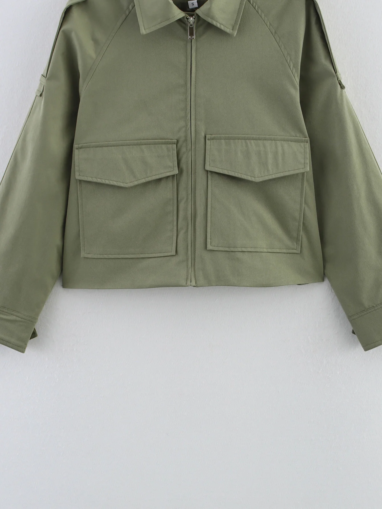 RARA2025 nueva chaqueta cortavientos informal de verano para mujer con solapa Simple y manga larga con decoración de bolsillo