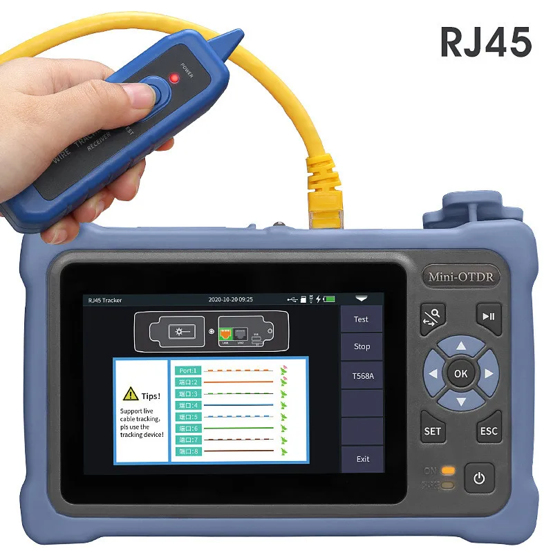 Funkcja Smart Mini 12 w 1 4,3-calowy, wielodotykowy ekran pojemnościowy OTDR o zasięgu 100 km do testera światłowodów jednomodowych
