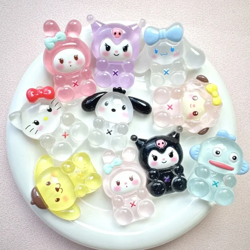 การ์ตูนอะนิเมะ Sanrio ขนาดใหญ่อุปกรณ์ติดผมส่องสว่างน่ารัก HelloKitty ทำมือ DIY สาวเครื่องประดับคลิปผมวัสดุอุปกรณ์ขายส่ง