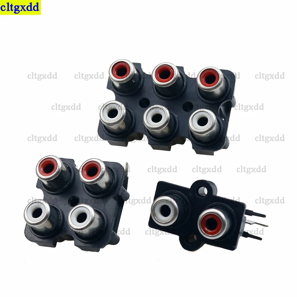 Cltgxdd 1piece 2/4/6 RCA female stereo jack AV audio signal input socket connector Lotus row amplifier interface audio speaker