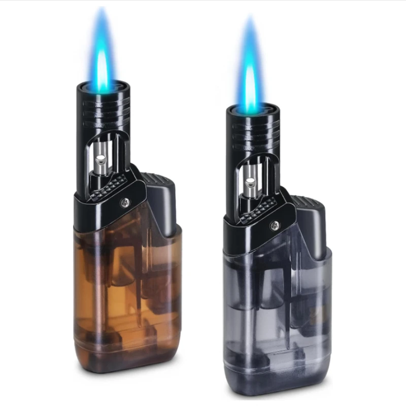 

Windproof Jet Blue Flame Lighter: Mini Welding Gun Type, Large Capacity Gas Tank, Outdoor Portable Cigar Lighters for Smoking