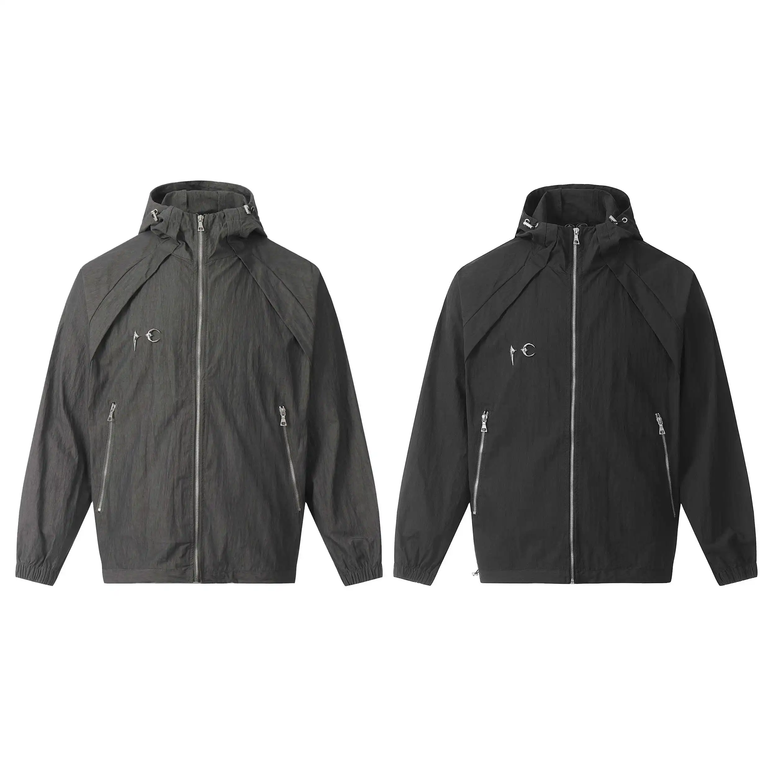 

Американский High Street Thug Club с металлическим логотипом, молодежная ветровка, плащ, летняя солнцезащитная куртка с капюшоном для мужчин