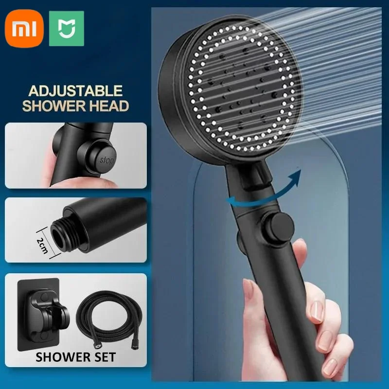 Xiaomi MIJIA Shower Head Water Saving 5 Modes Adjustable High Pressure Water Massage Handheld Hangable Hose Bathroom Accessories