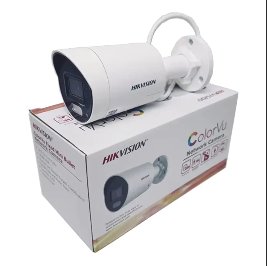 كاميرا Hikvision 4MP ColorVu IP تدعم ضوء التحدث في اتجاهين تحذير مسموع 2K كاميرا مراقبة DS-2CD2047G2-LU/SL #5