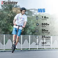 iScooter W6 Foldable Adult Electric Scooter E-Scooter 35 KM/H Electric Kick Scooter 500W Skateboards 36V 7.8Ah Kickboard