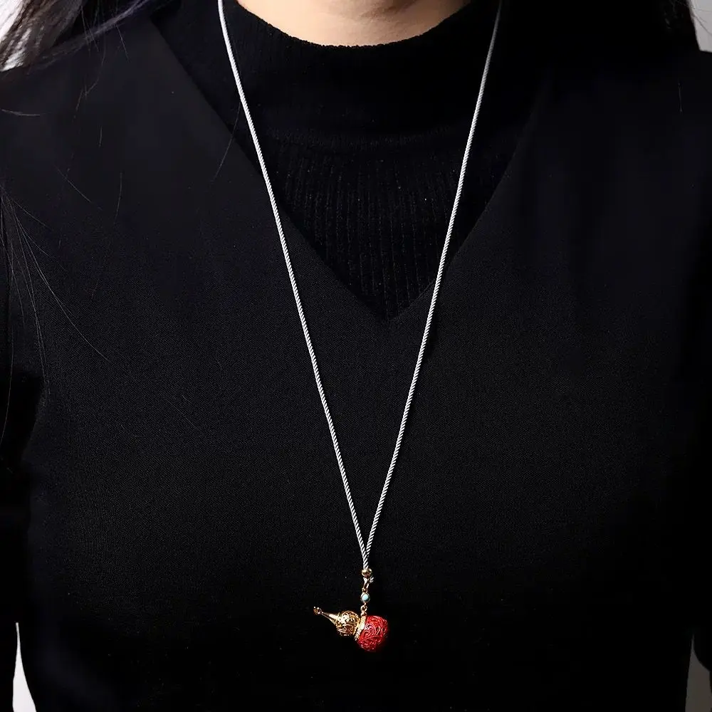 Authentic Cinnabar Fulu Gourd Pendant Can Open Raw Mine Imperial Sand Pendant Benmingnian Amulet Necklace for Men and Women