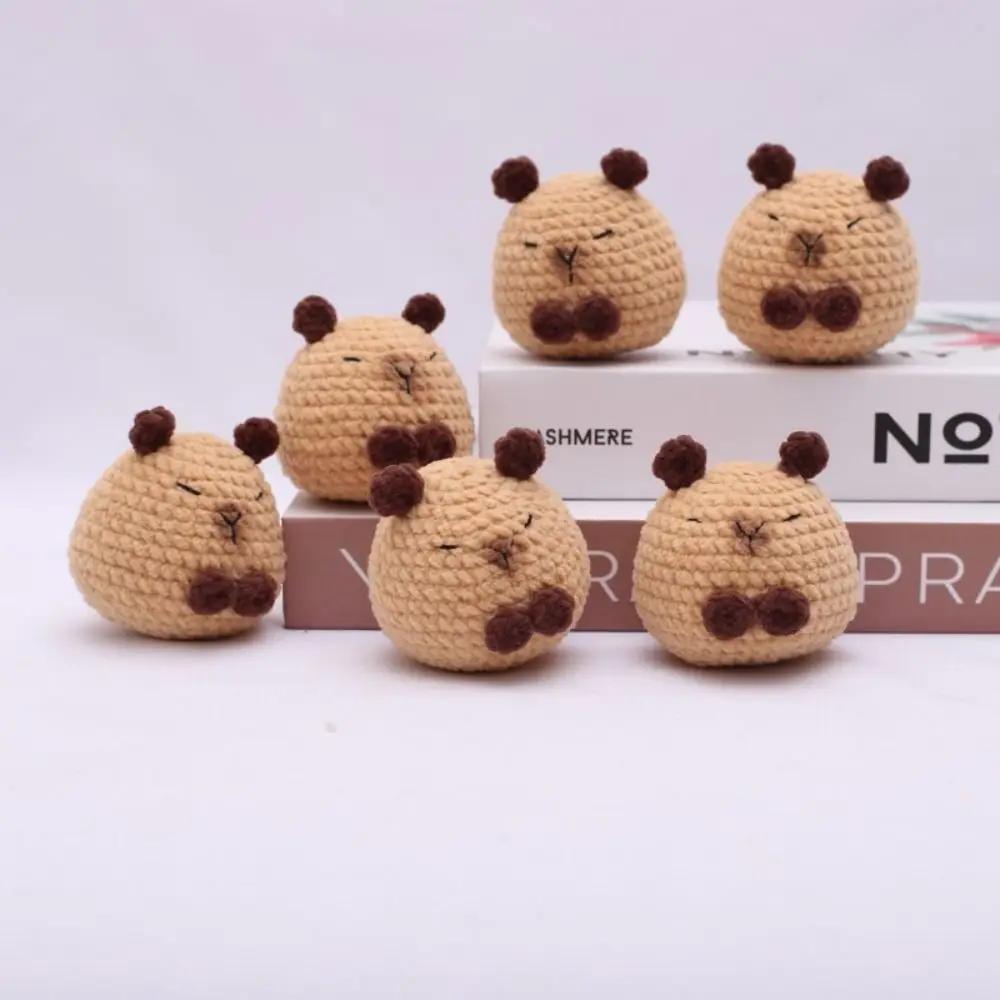 Kawaii – pendentif de sac Capybara fait à la main, dessin animé Crochet, porte-clés de voiture, décoration suspendue, poupée tricotée, cadeaux