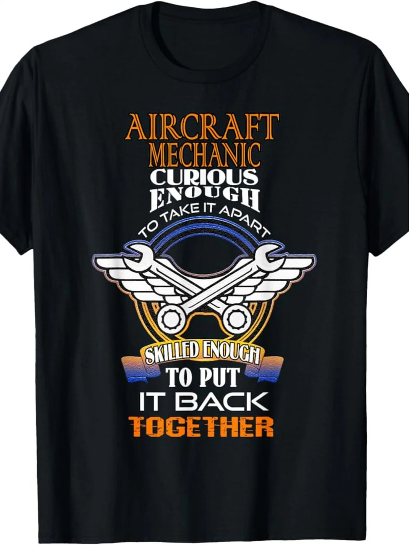 Men's Vintage Aviation Mechanic T-Shirt Aircraft Mechanic Gift with Tool Aircraft Diagrams Short Sleeve Casual Tee