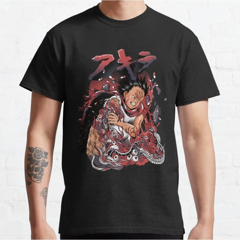 

0503 Otomo Akira Anime T Shirt Cyberpunk Manga City explosion Graphic clothes cyber mecha Neo-Tokyo Streetwear All size tops