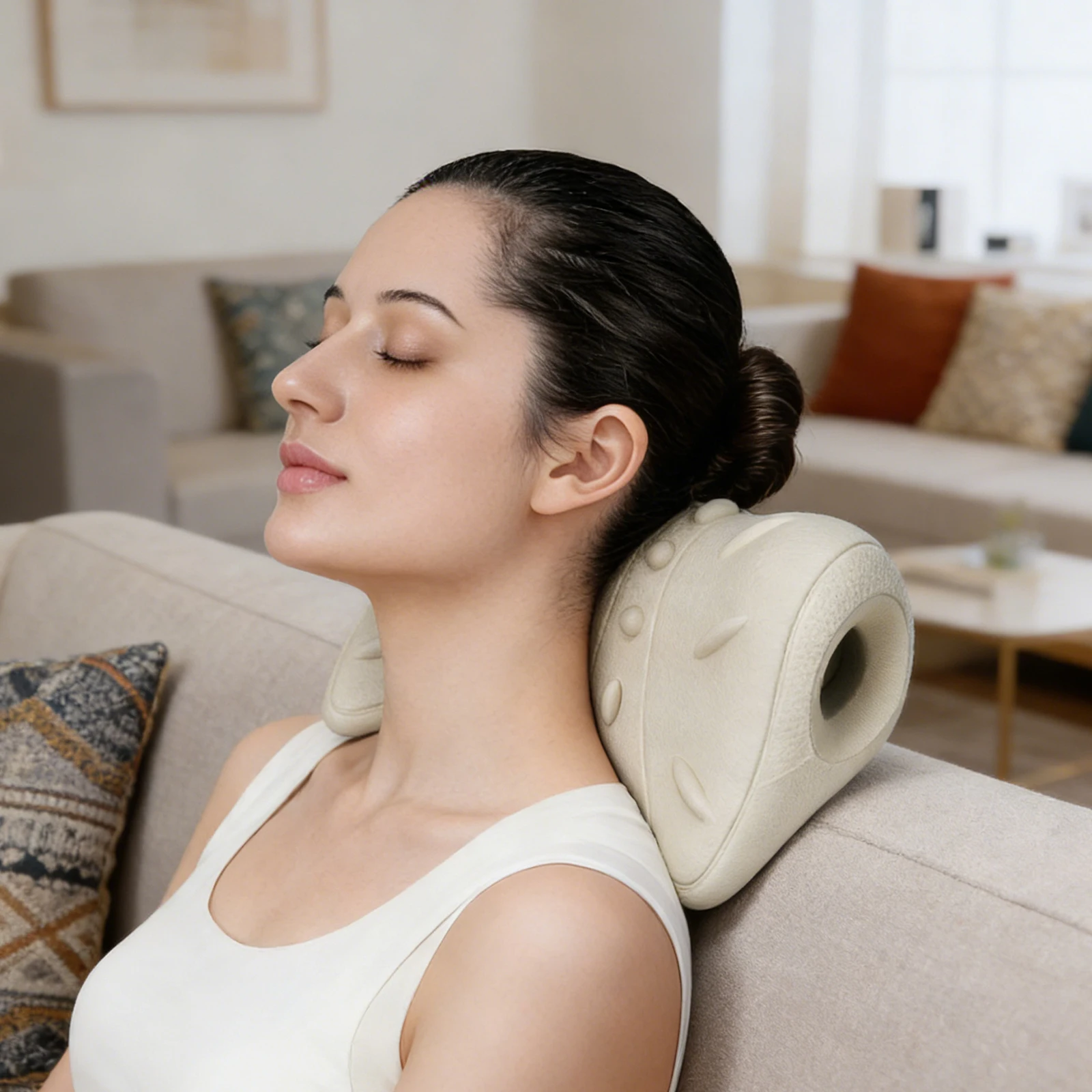 Neck Shoulder Stretcher Multi-Purpose Cervical Traction Device Chiropractic Relaxer Pillow For Side Back Stomach Sleeper