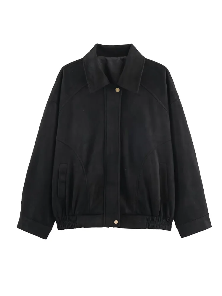 HH mujer moda bolsillos estilo callejero chaqueta con botones otoño mujeres cremallera mangas largas cuello vuelto sólido 4 colores abrigos de piloto
