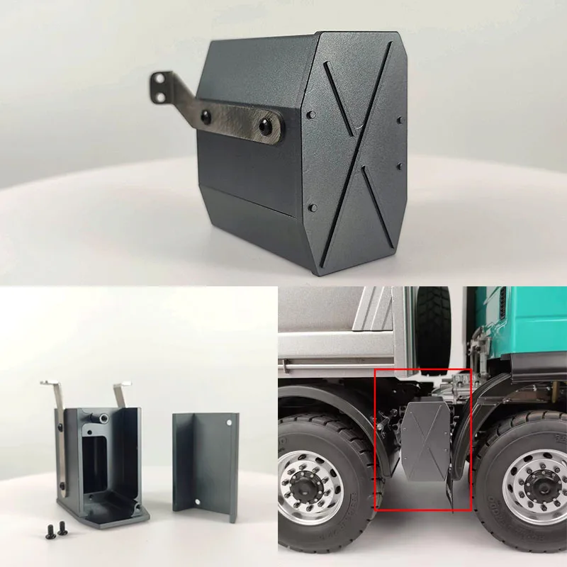 

Aluminum Alloy Exhaust Box Internal Steering Gear Can Be Installed for 1/14 Tamiya RC Truck Trailer Tipper IVECO Exhaust Parts