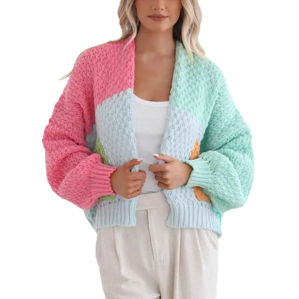 

Women's Autumn Winter Loose Jacket Sweater with Flap Pocket Casual Elegant Multi-Color Match European American Style Sweater