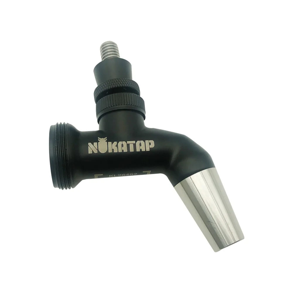 Kegland NUKATAP stainless steel- Black - homebrew Draft Beer tap brewing faucet -Stealth Bomber-  (free plastic handle included)