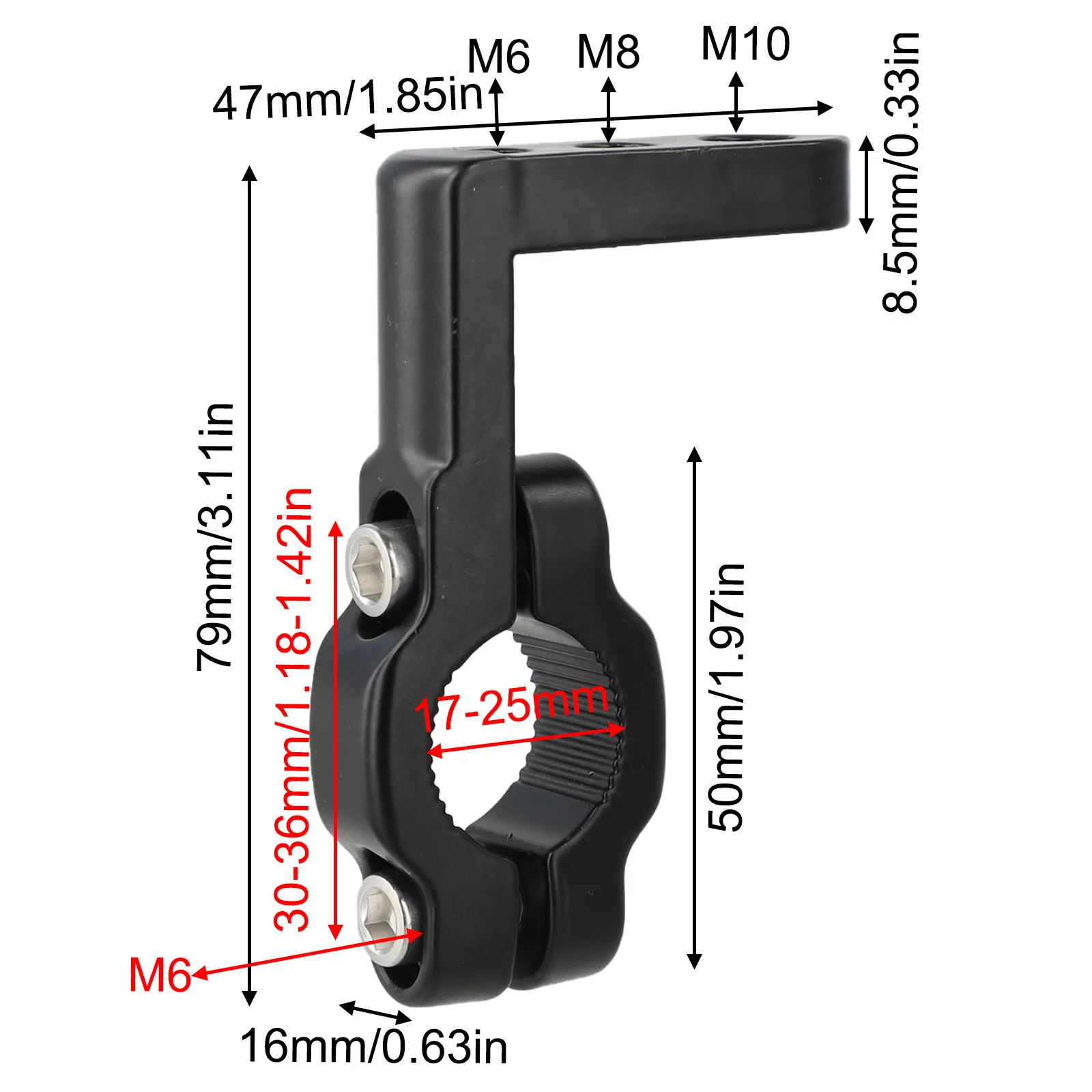 Aluminum Bracket 22mm Handlebar Bracket Compact Size Stylish Metallic Finish Expandable Mounting Options For Bikes