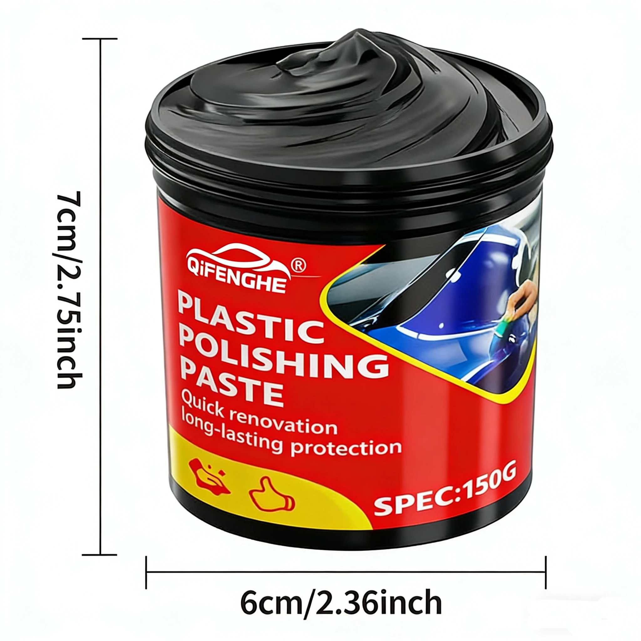 Long-Lasting Plastic Polishing Paste, Restore Black Shine & Protect Against Fading