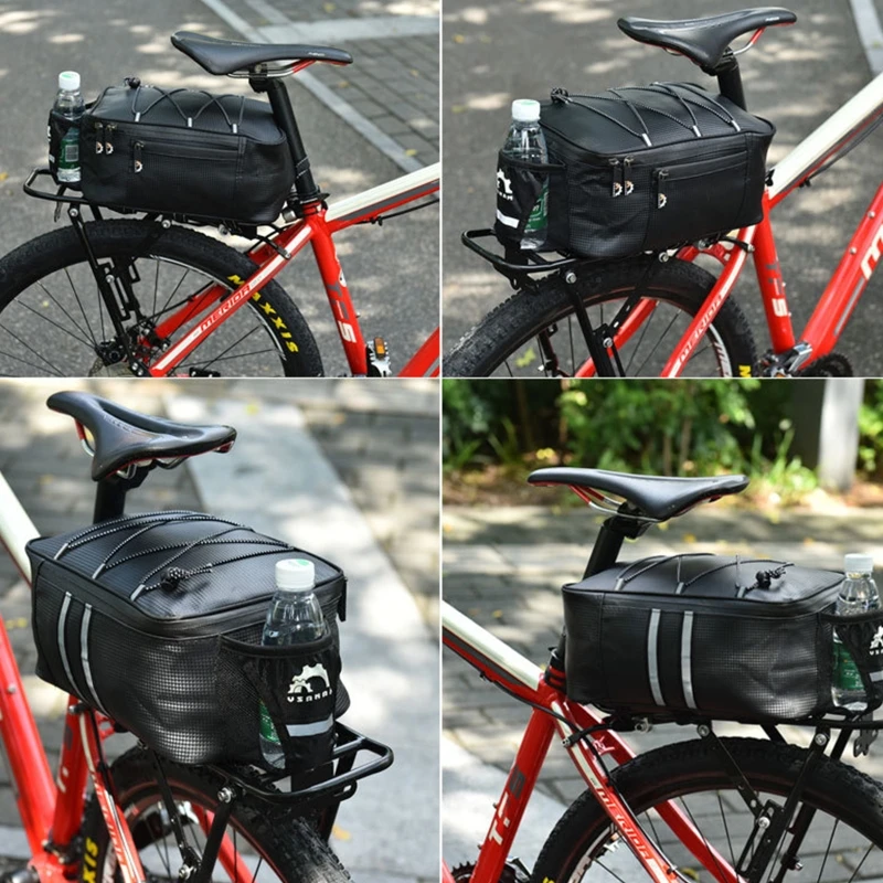 Detachable Bike Rear Pannier Bags Waterproof Driving Bag Rear for SEAT Bag Box with Large Pockets Grocery Bags Cycling Accessori