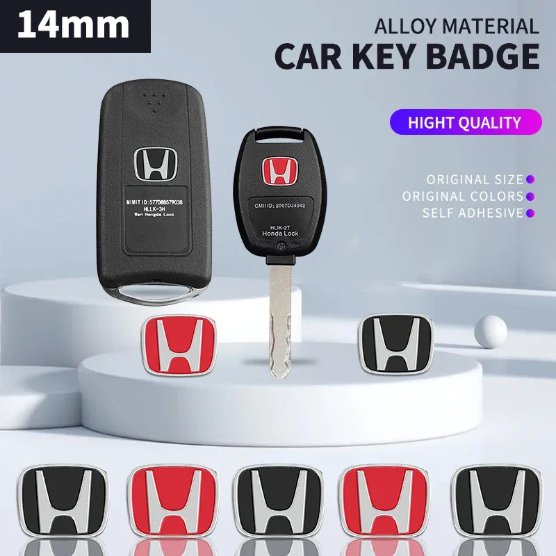 5/10Pcs Car Remote Key Sticker Aluminum Emblem Decoration Decal For Honda Civic Fit Jazz Accord Pilot CRV Odyssey Passport City