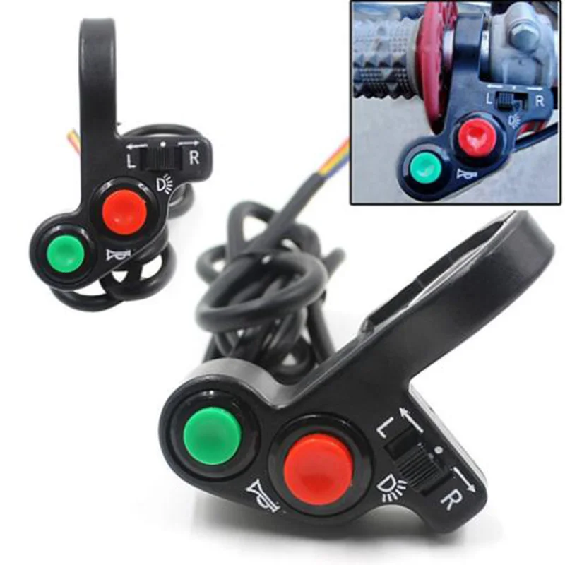 Motorcycle Handlebar Switch Electric Bike Scooter Horn Turn Signals On/Off Button Light Switch