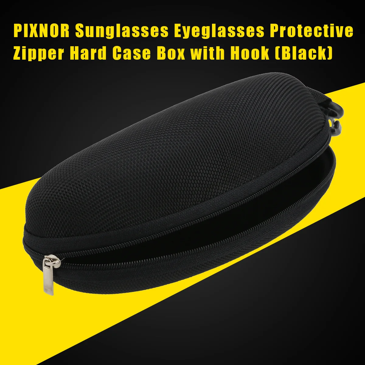 

17*6.8Cm Black Oxford Eva Hard Glasses Case Portable Zipper Eyeglasses Box Sunglasses Container Travel Gadget Holder