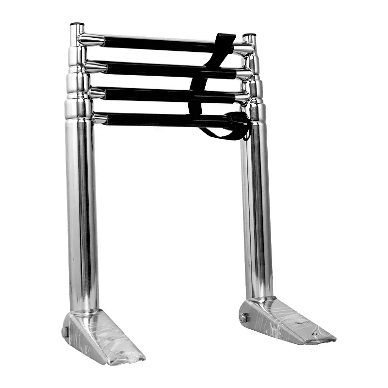 Telescoping Adjustable 4-Step Stainless Steel Boat Ladder，Pontoon Boat Ladder,Swim Deck Ladder for Marine Yacht and Pool