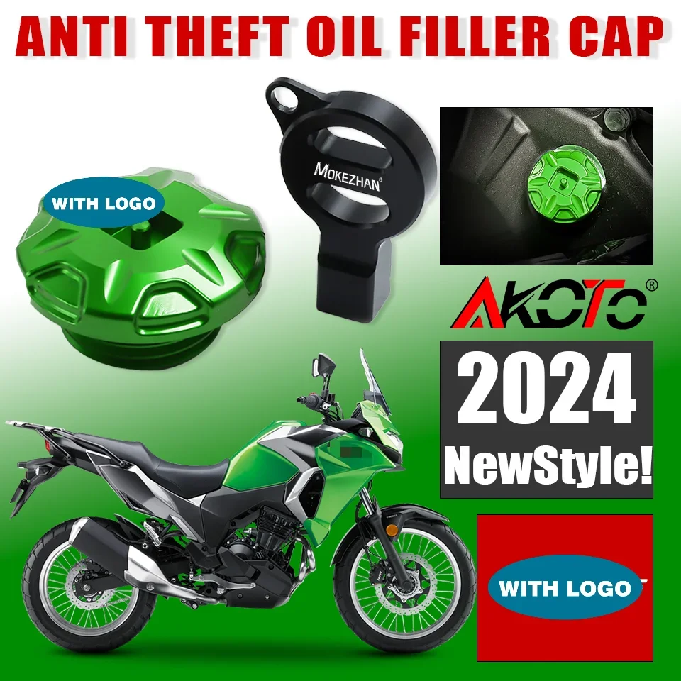 

NEW Motorcycles Anti theft Oil Filler Cap Engine Oil Plug Cover For KAWASAKI Versys X 300 x300 Versys 300X 2017-2024 Parts