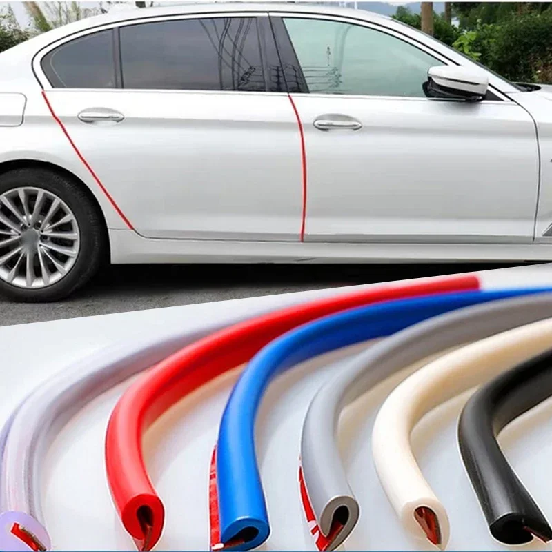 5M Transparent Car Door Edge Rubber Scratch Protector Strips Car Styling Side Doors Moldings Adhesive Scratch Protector