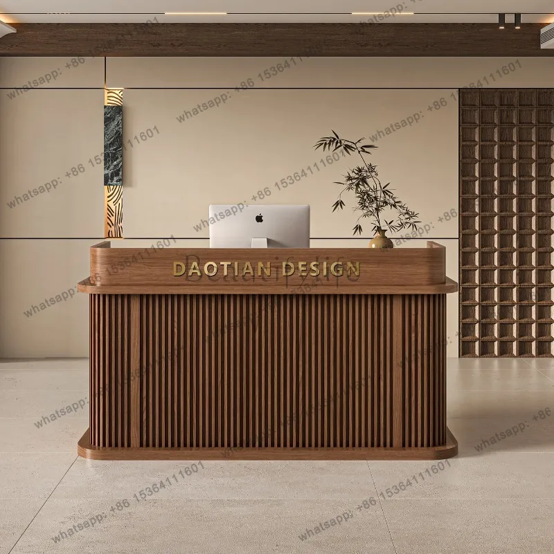 LJY Display Trendy Reception Desk Vintage Aesthetic Luxury Beauty Reception Desk Office Modern Salon Bancone Commercial Furnitur