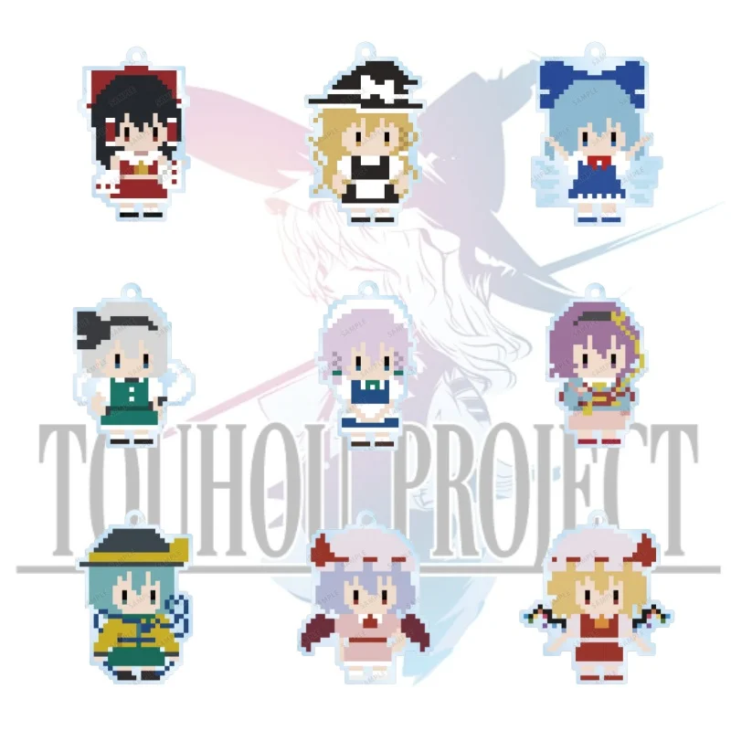 Anime Touhou Project Acrylic Keychain Pixel Style Pendant Bag Car Keychain Cell Phone Pendant Present Fans Festivals Gifts 6cm