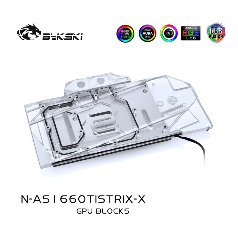 

Bykski Water Block use for ASUS ROG STRIX GTX1660TI O6G / Full Cover Copper Radiator Block/3PIN 5V A-RGB / 4PIN 12V RGB
