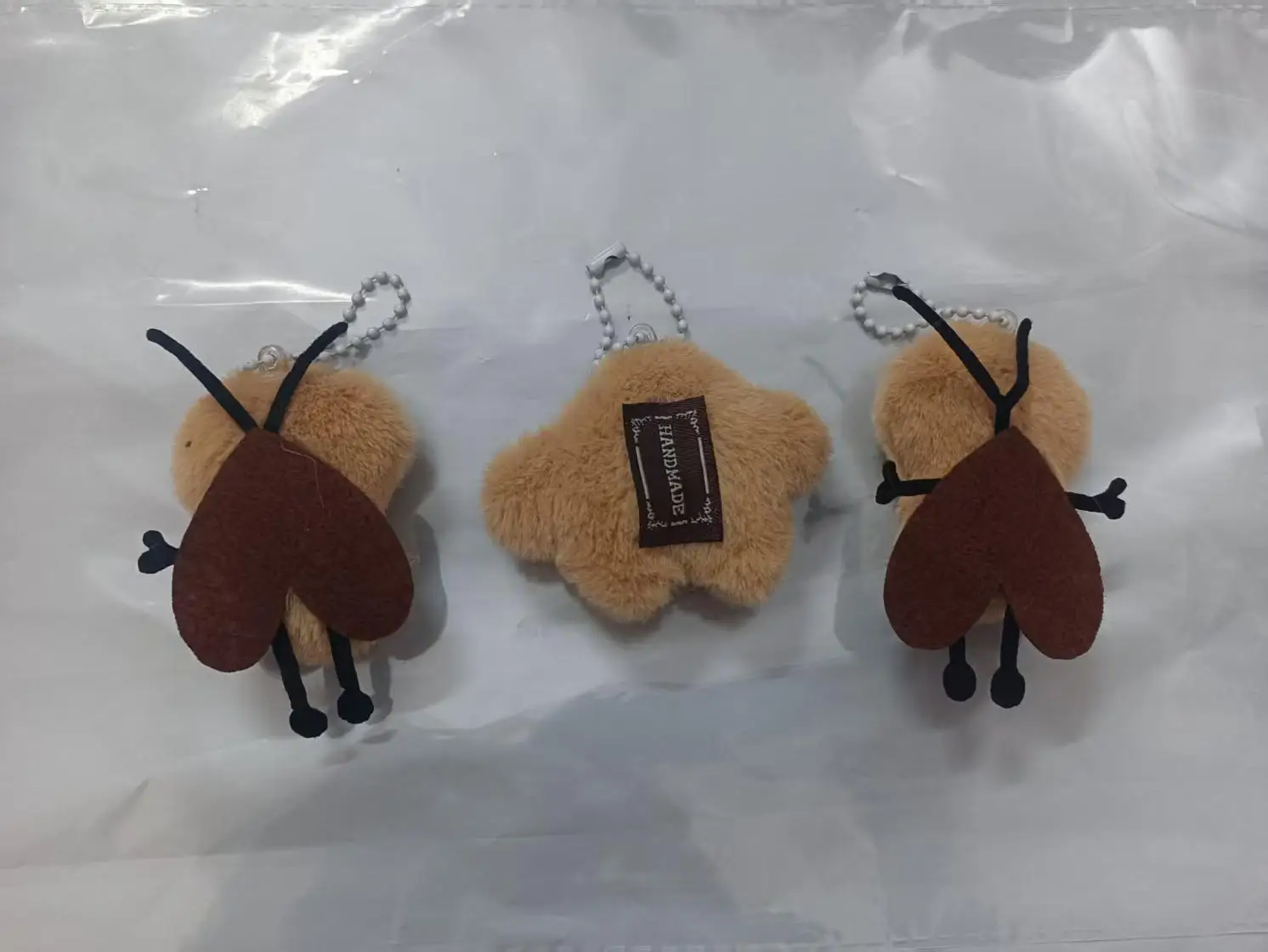 Porte-clés en peluche cafard mignon, 3 pièces, Animal en peluche, porte-clé de voiture, pendentif de sac à dos, poupée en peluche pour étudiants