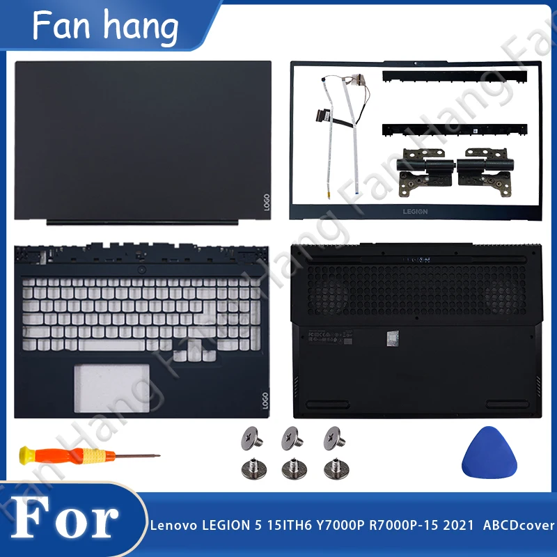 

New LCD Cover For Lenovo LEGION 5 15ITH6 Y7000P R7000P-15 2021 Front Bezel Hinges Rear Lid Top Back Bottom Case Laptop Replace