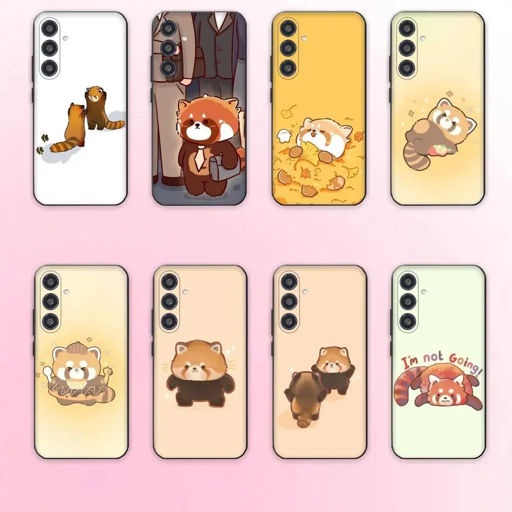 

Cute Cartoon Red Panda phone Case For Samsung Galaxy A73,A72,A71,A70,A53,A52,A51,Others Soft Black Shell