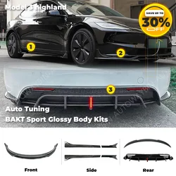 For Tesla Model 3 Highland 2024 BAKT BodyKit Front Lip Side Skirt Rear Spoiler Diffuser Tuning 2023 Exterior Auto Accesories